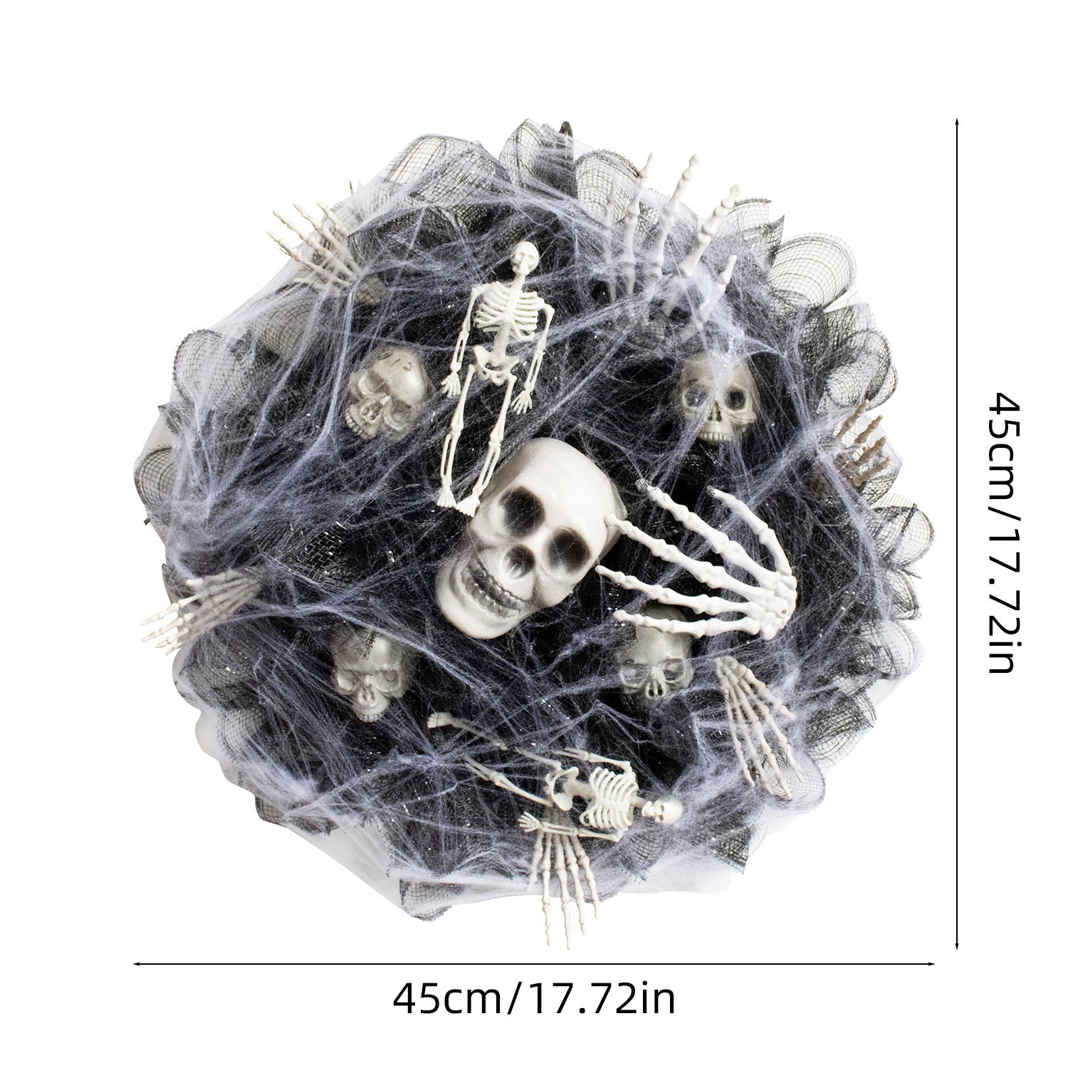 Halloween Black Mesh Skull Garland Party Layout Props π¨π³