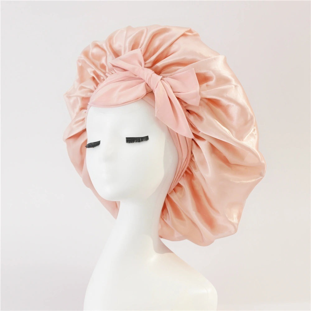 New Silk Bonnet For Sleeping Women Satin Bonnet Hair Bonnet Night Sleep Cap Scarf Wrap For Curly Hair With Tie Band For Curly Hair 🇨🇳