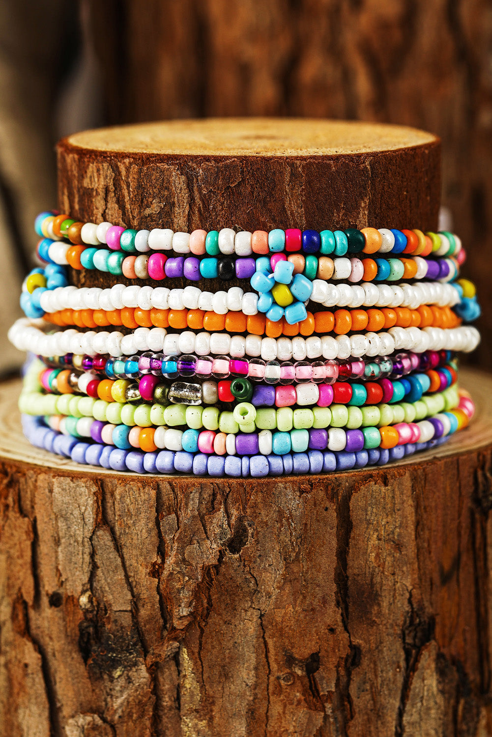Yellow Flower Random Color Multi Layered Beaded Anklet Set 🇨🇳