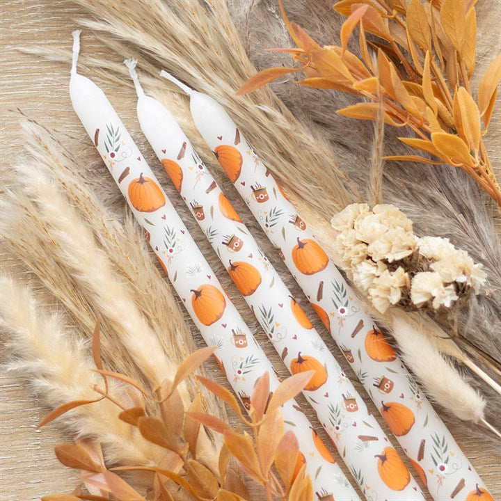 Set of 3 Pumpkin Taper Candles 🇬🇧