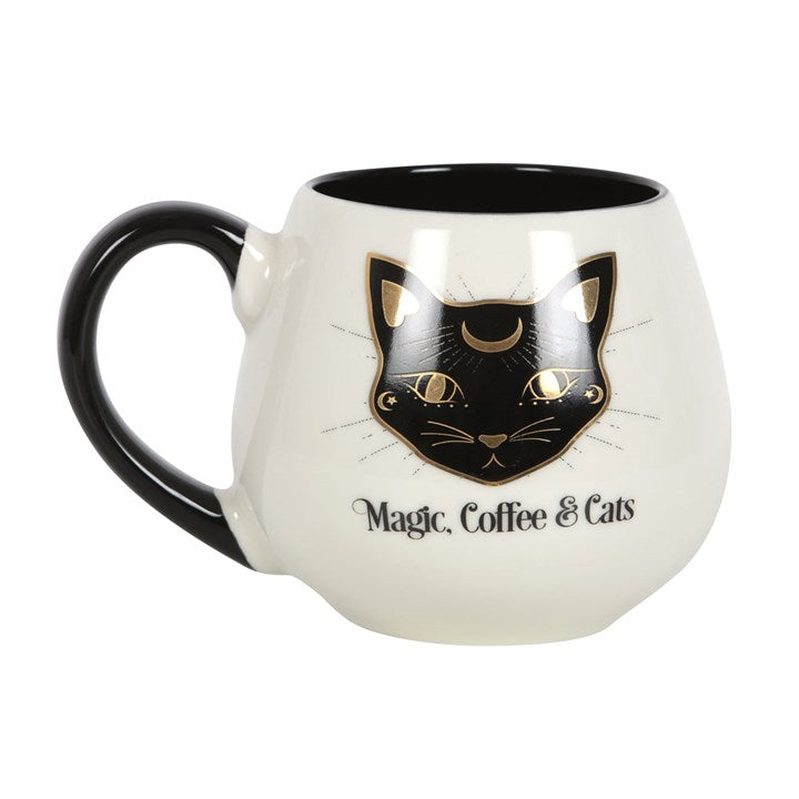Magic, Coffee & Cats Rounded Mug 🇬🇧
