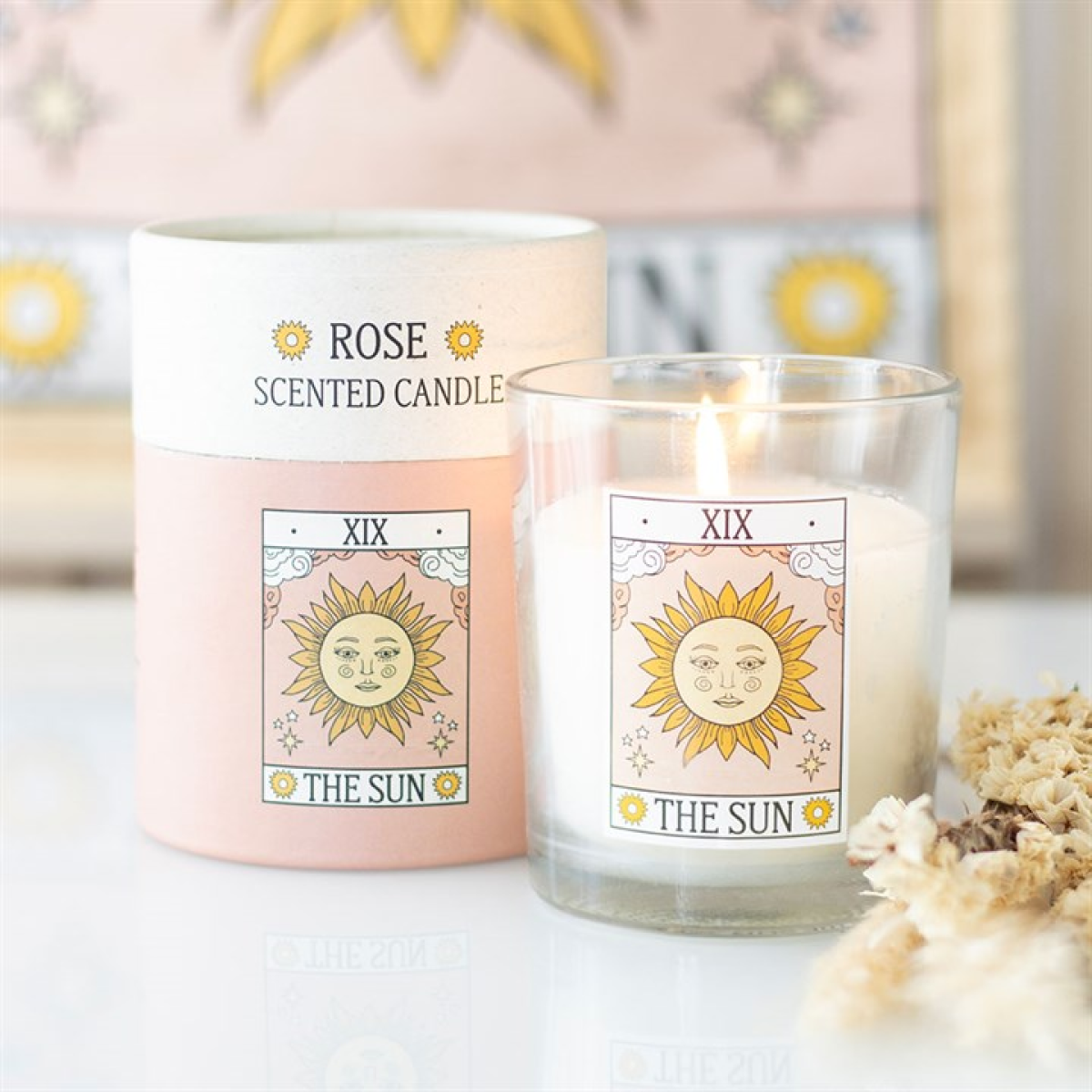 The Sun Vintage Tarot Rose Candle 🇬🇧