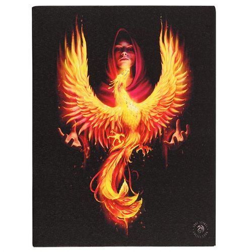 19x25cm Phoenix Rising Canvas Plaque By Anne Stokes 🇬🇧