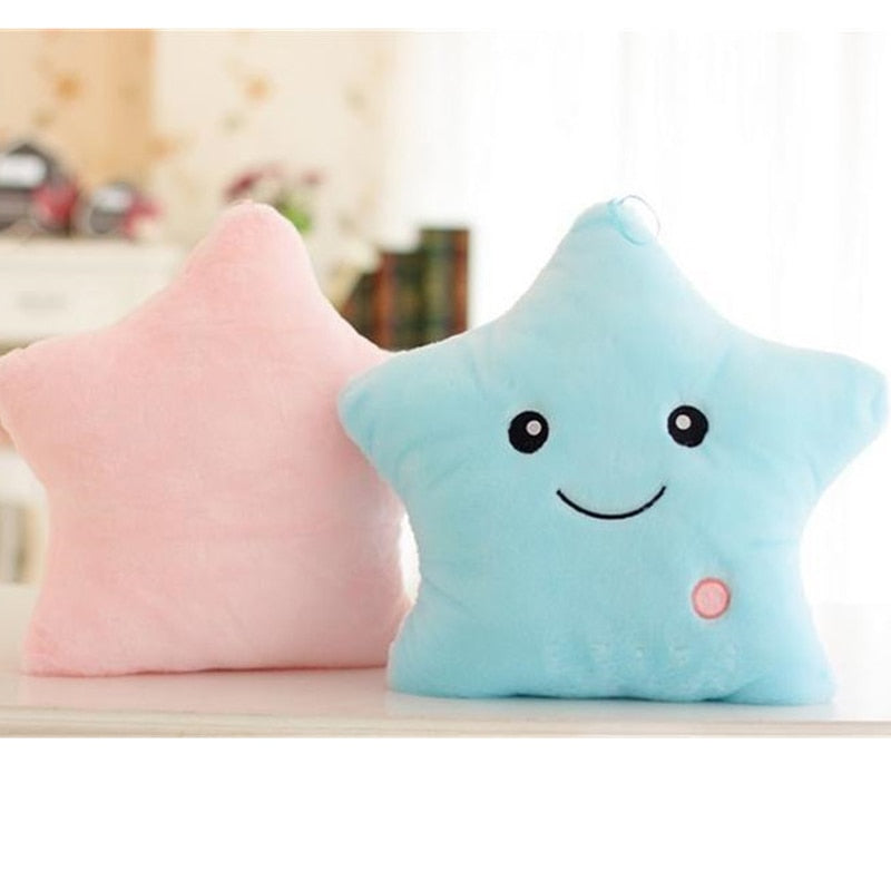 34CM Creative Toy Luminous Pillow Soft Stuffed Plush Glowing Colorful Stars Cushion Led Light Toys Gift For Kids Children Girls 🇨🇳