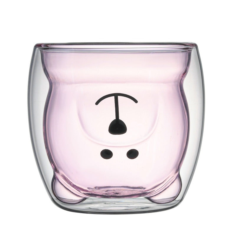 Creative Cartoon Double Glass Bear Cup 🇨🇳