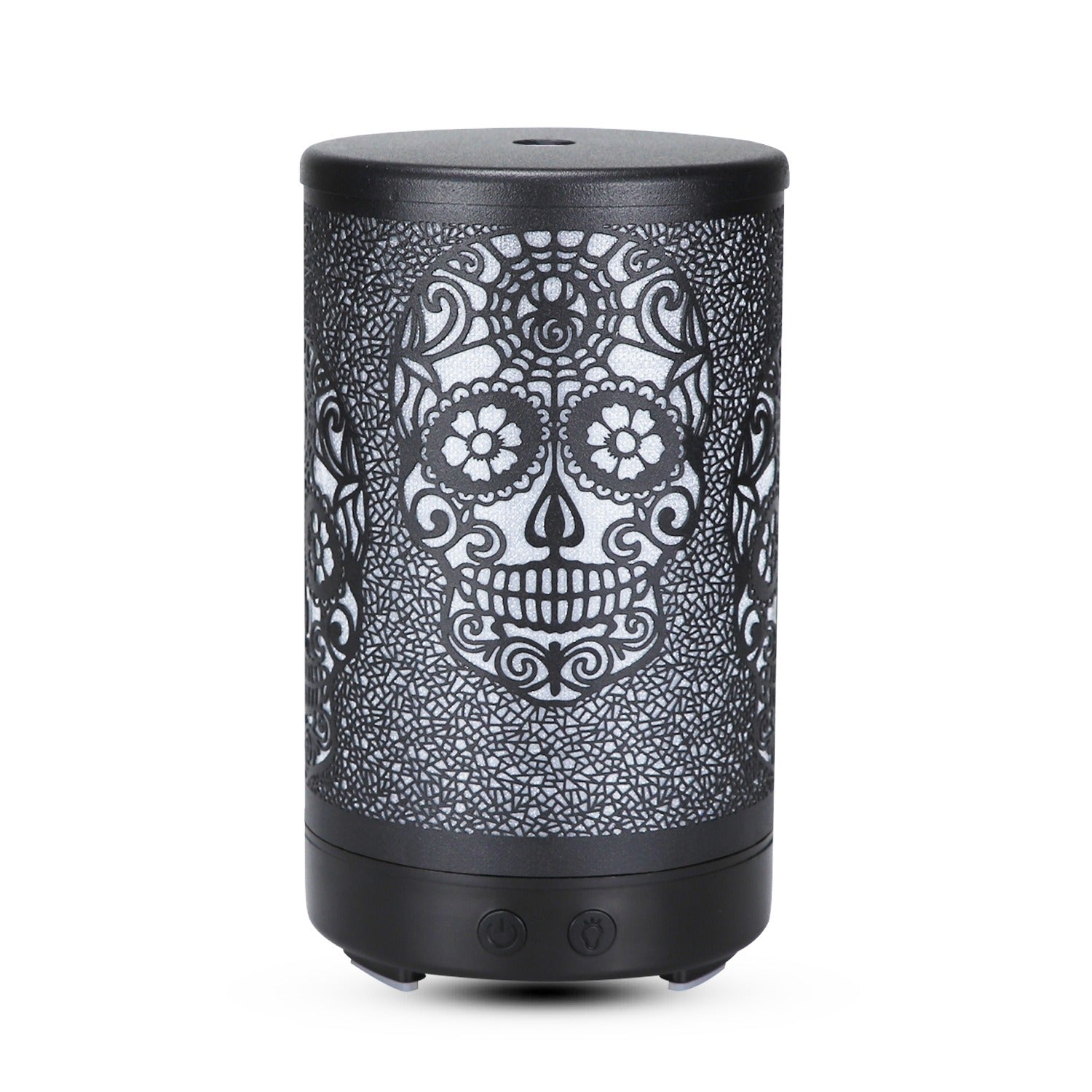 100ml Iron Metal Humidifier Aroma 7 Colors Led Lamp Ultrasonic Electric Skull Aroma Diffuser With Remote 🇨🇳