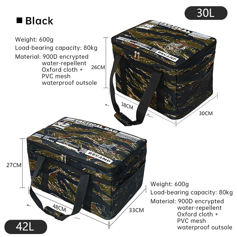 Outdoor bag, large - capacity foldable storage box, camping gear for picnic, portable, water - resistant 🇨🇳