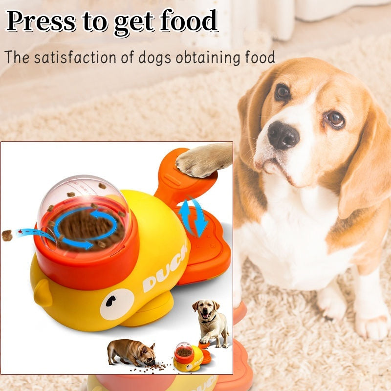 Dog Puzzle Feeder Interactive Pet Food Treat Dispenser Cartoon Duck Design Anti-slip Pets Automatic Feeder Toys For Dog Training Pet Products 🇨🇳