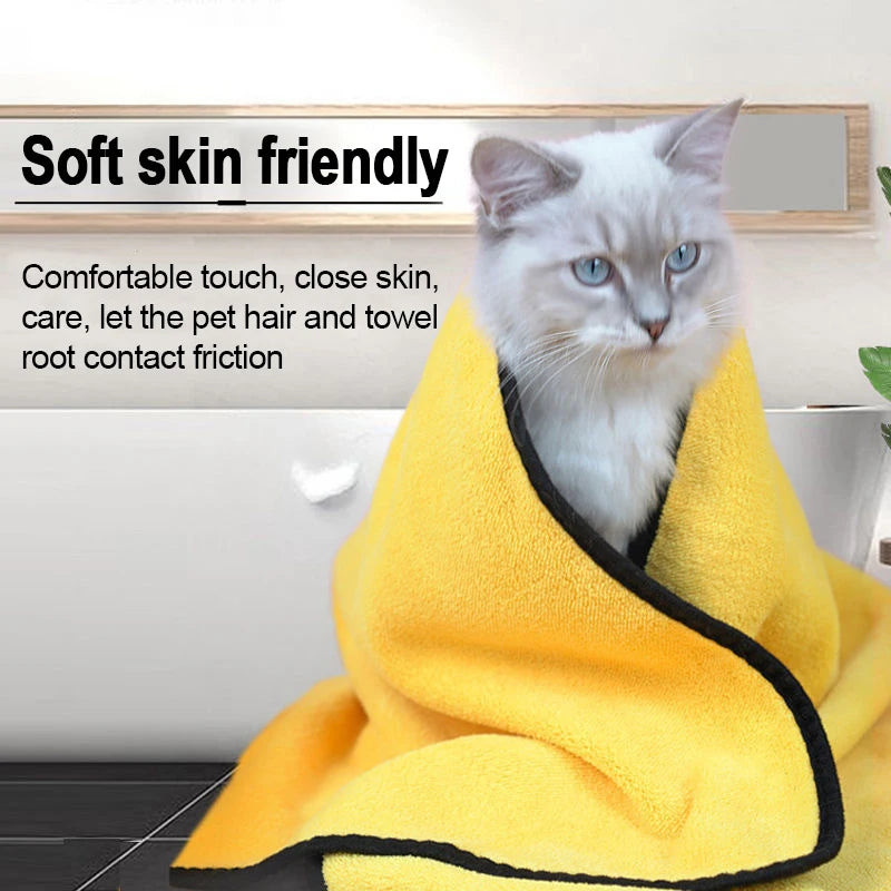 Quick-drying Towels for Pet/Dog/Cat Soft Fiber Towels Water-absorbent Bath Towel Convenient Pet Shop Cleaning Towel Pet Supplies 🇨🇳