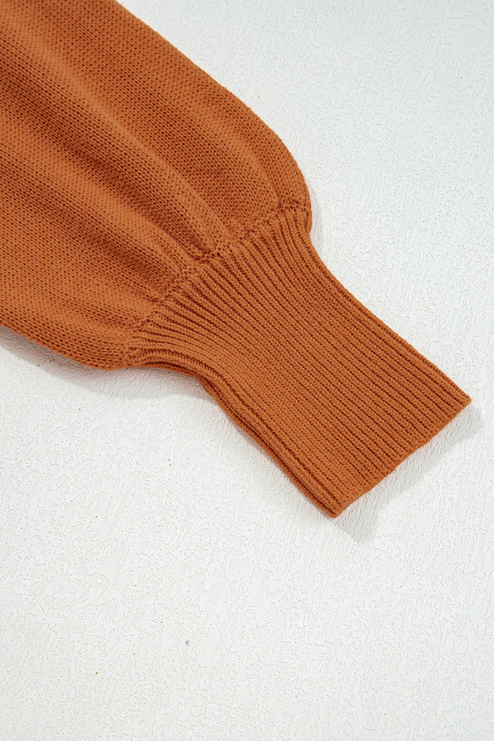 Gold Flame Solid Color Ribbed Trim Drop Shoulder Sweater 🇺🇸