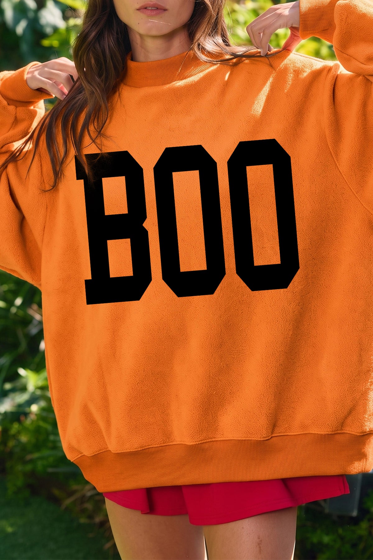 Carrot Spooky Ghost/ BOO Reversible Print Mock Neck Casual Pullover Sweatshirt 🇺🇸
