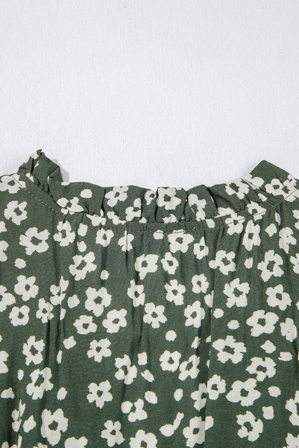 Green Boho Floral Print V Neck Tunic Sleeveless Dress 🇨🇳