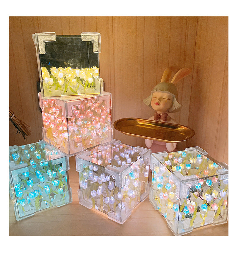 20PCS Tulip Flower Garden Grass Tulip Night Light Handmade DIY For Friends Gifts Tulip Table Lamp 🇨🇳