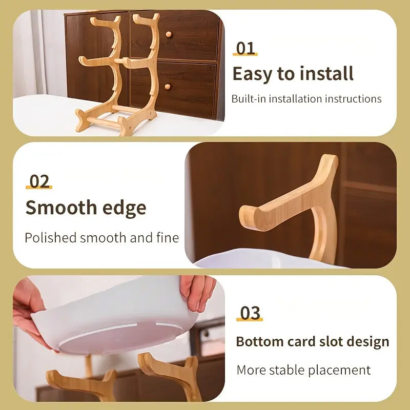 2-Tier Bamboo Fruit Stand for Kitchen, Space Saving Countertop Organiser 🇨🇳