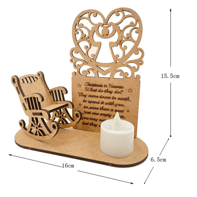 Christmas Decorations DIY Wooden Ornaments Heavenly Christmas Rocking Chair Christmas Angel Poem 🇨🇳