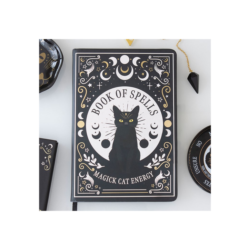 Black Cat Magick Book of Spells A5 Notebook with Pen 🇬🇧