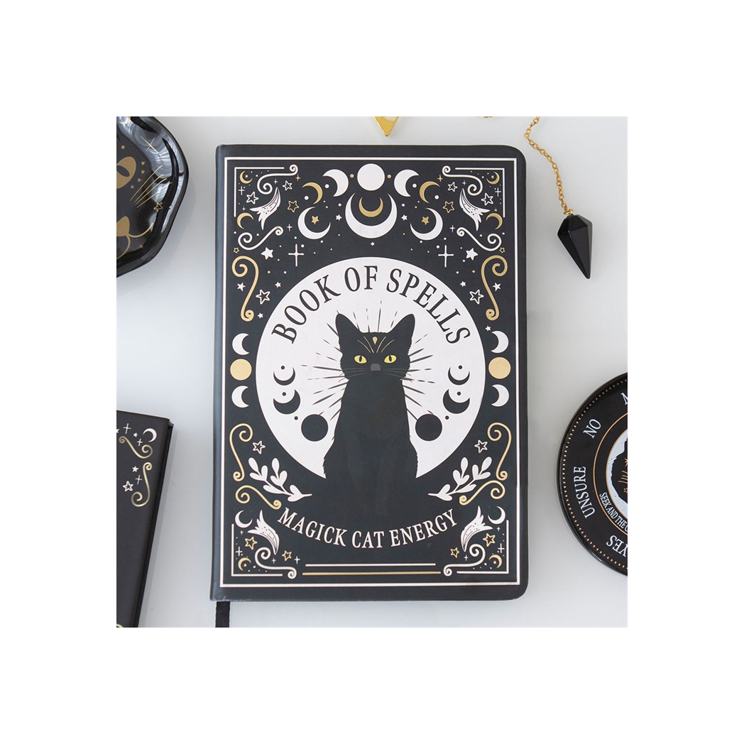 Black Cat Magick Book of Spells A5 Notebook with Pen 🇬🇧