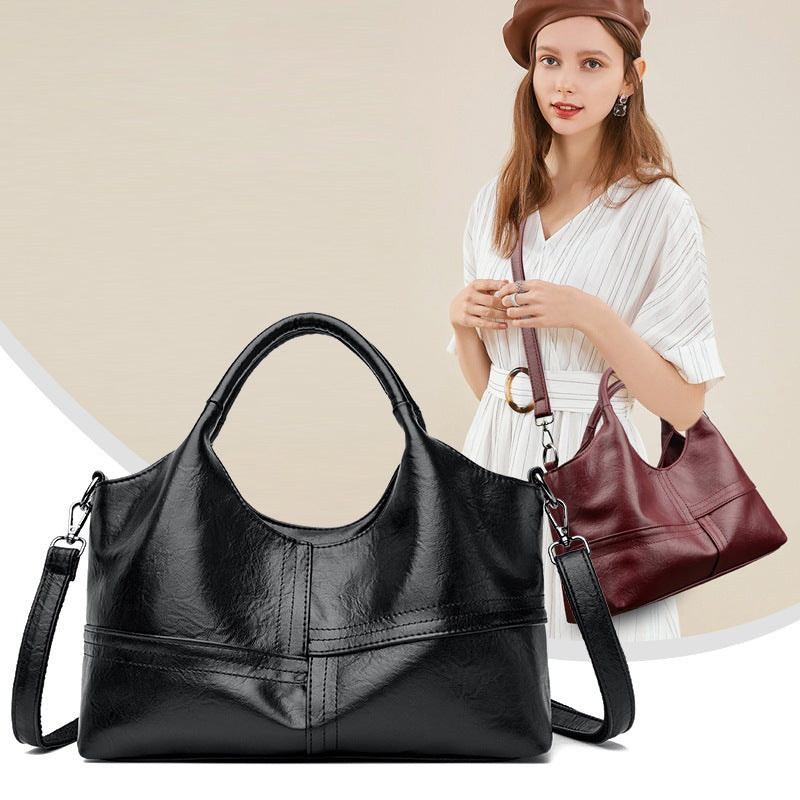Soft Leather Handbag Women's Lightweight And Large Capacity Crossbody Bag 🇨🇳