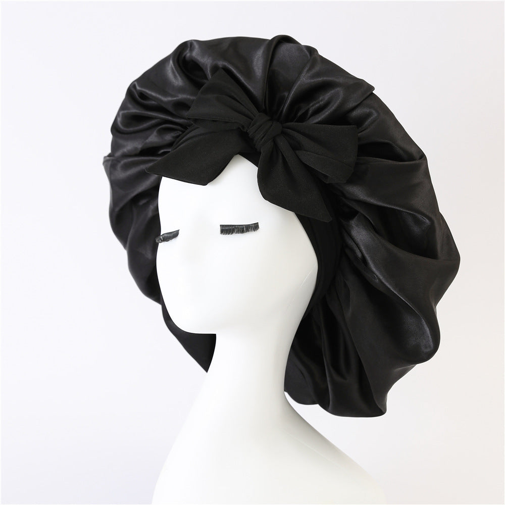 New Silk Bonnet For Sleeping Women Satin Bonnet Hair Bonnet Night Sleep Cap Scarf Wrap For Curly Hair With Tie Band For Curly Hair 🇨🇳