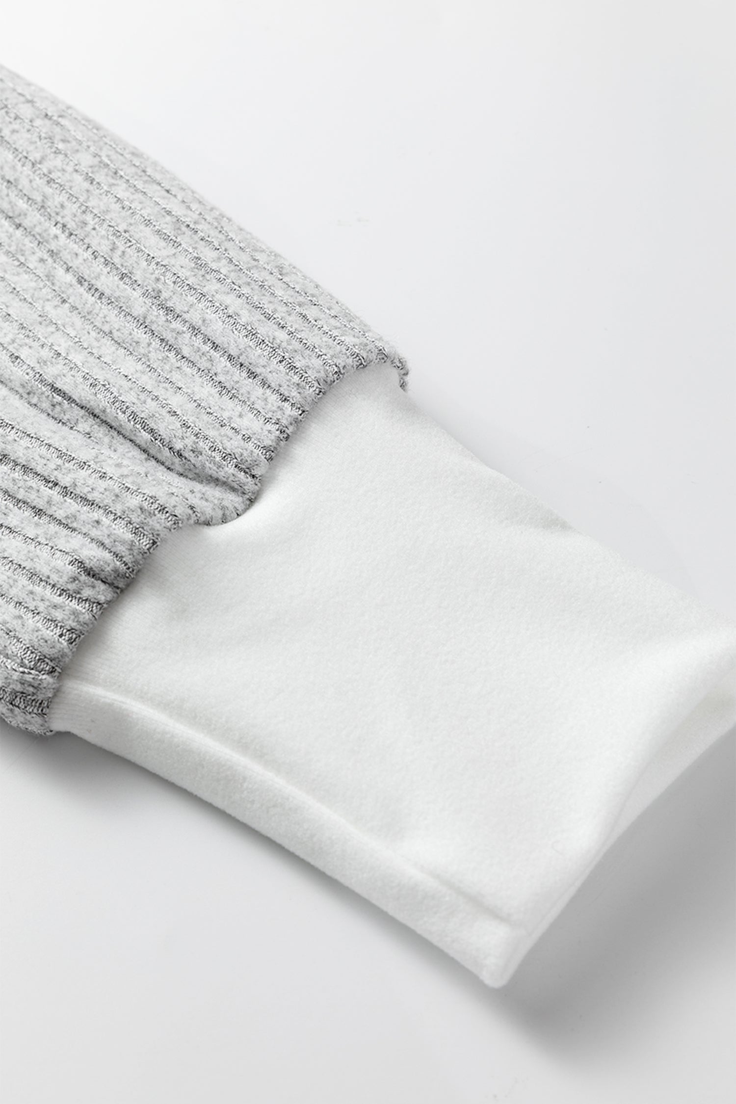 Gray Leopard Print Colorblock Patchwork Ribbed Knit Top 🇺🇸