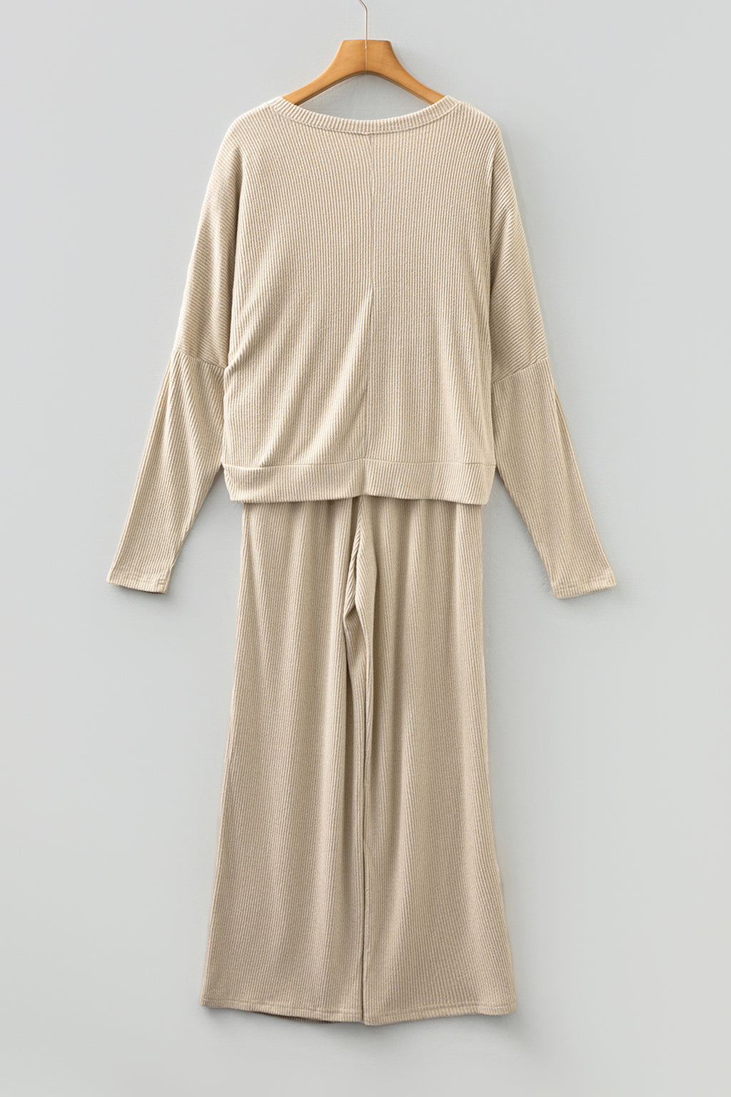 Jet Stream 3D Ribbed V Neck Pullover Drawstring Pants 2 Piece Lounge Set 🇺🇸