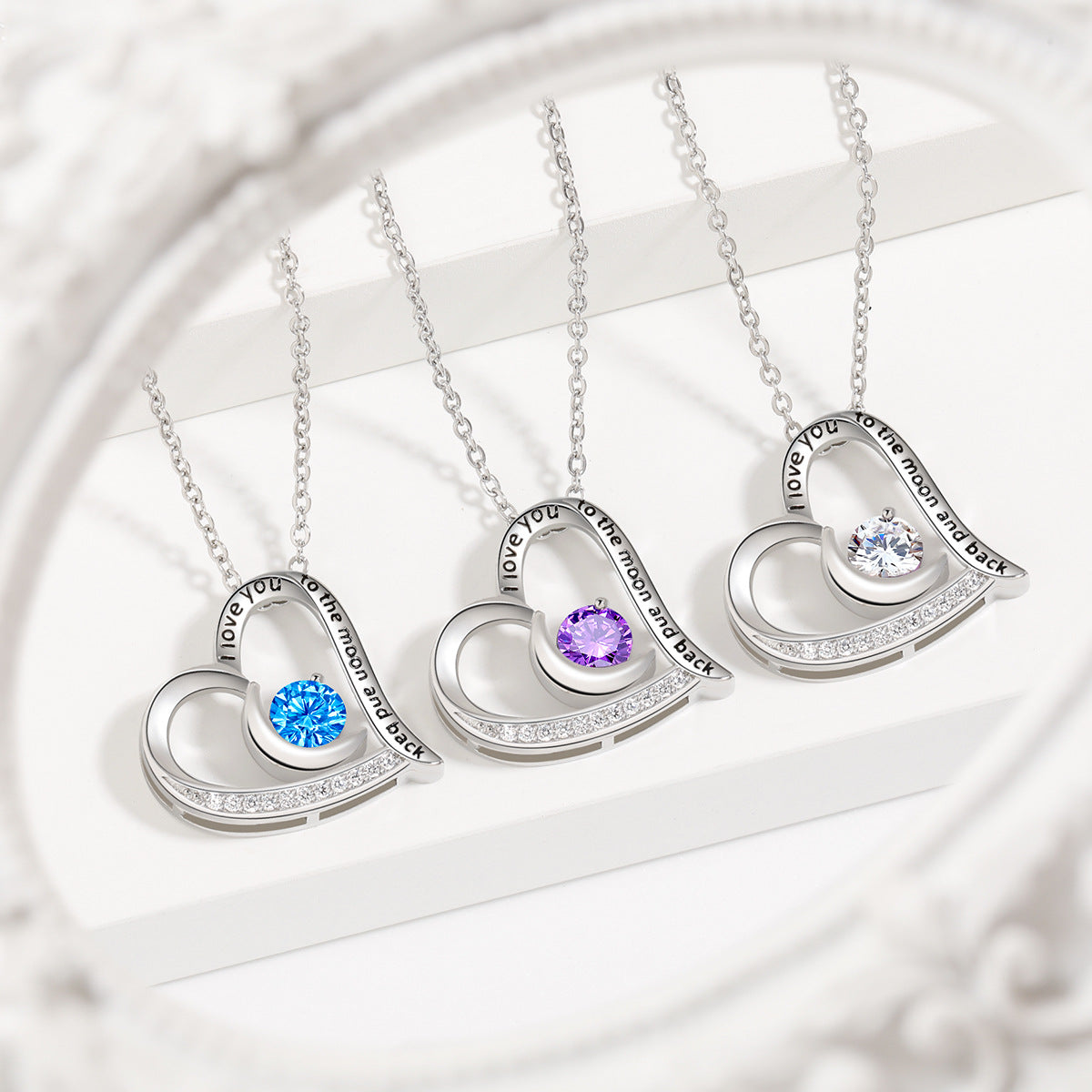 Love Necklace With Rhinestones And Letters Fashion Personality Heart-shaped Necklace Gift 🇨🇳