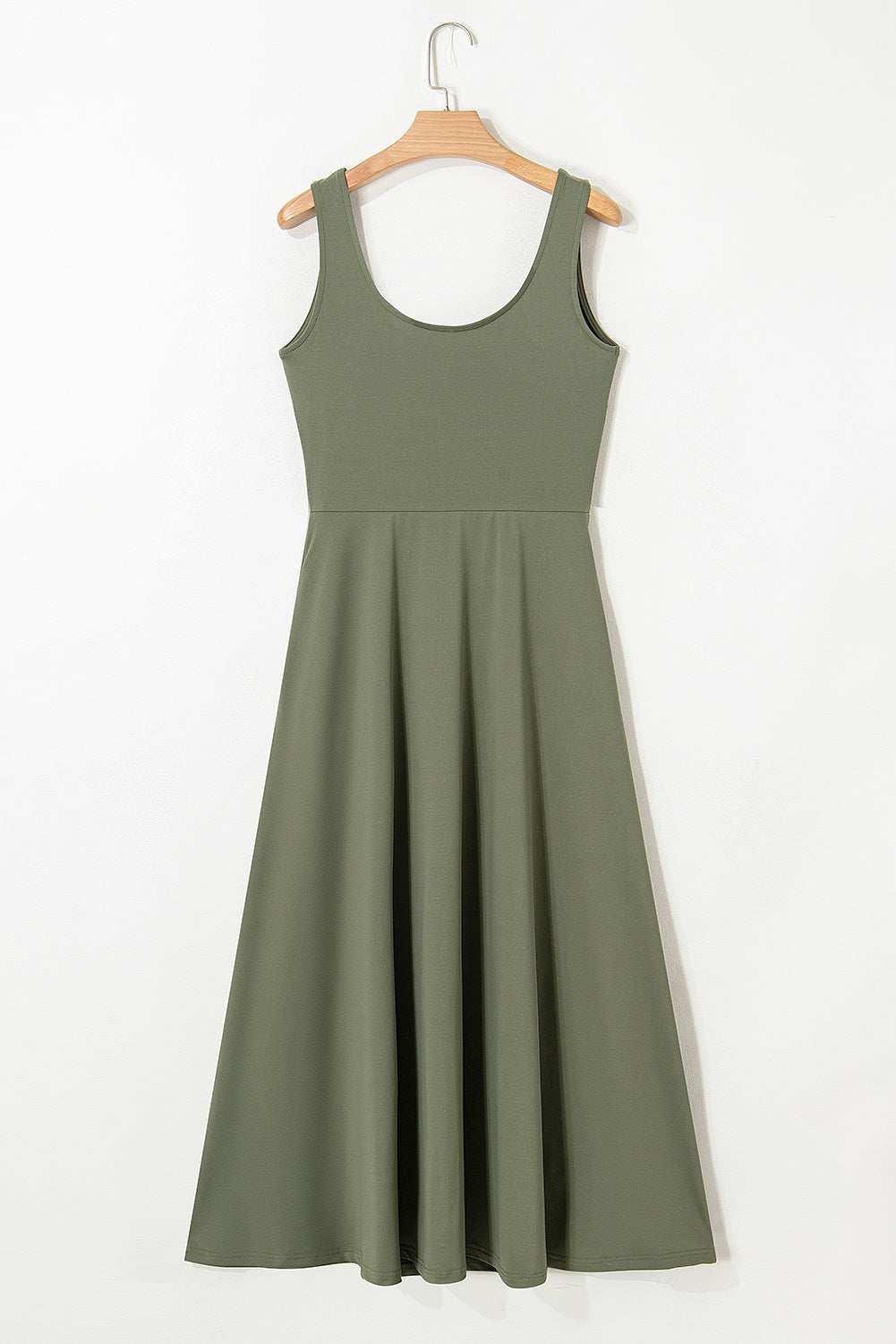Four Leaf Clover Sleeveless Scoop Neck Flared Split Midi Dress 🇨🇳