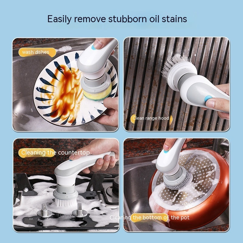 Electric Cleaning Brush 4 In 1 Spinning Scrubber Handheld Electric Cordless Cleaning Brush Portable 🇨🇳