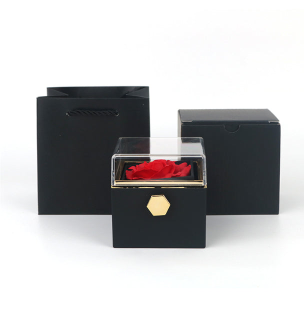Rotating Soap Flower Rose Gift Box Creative Rotating Rose Jewelry Packaging Box 🇨🇳