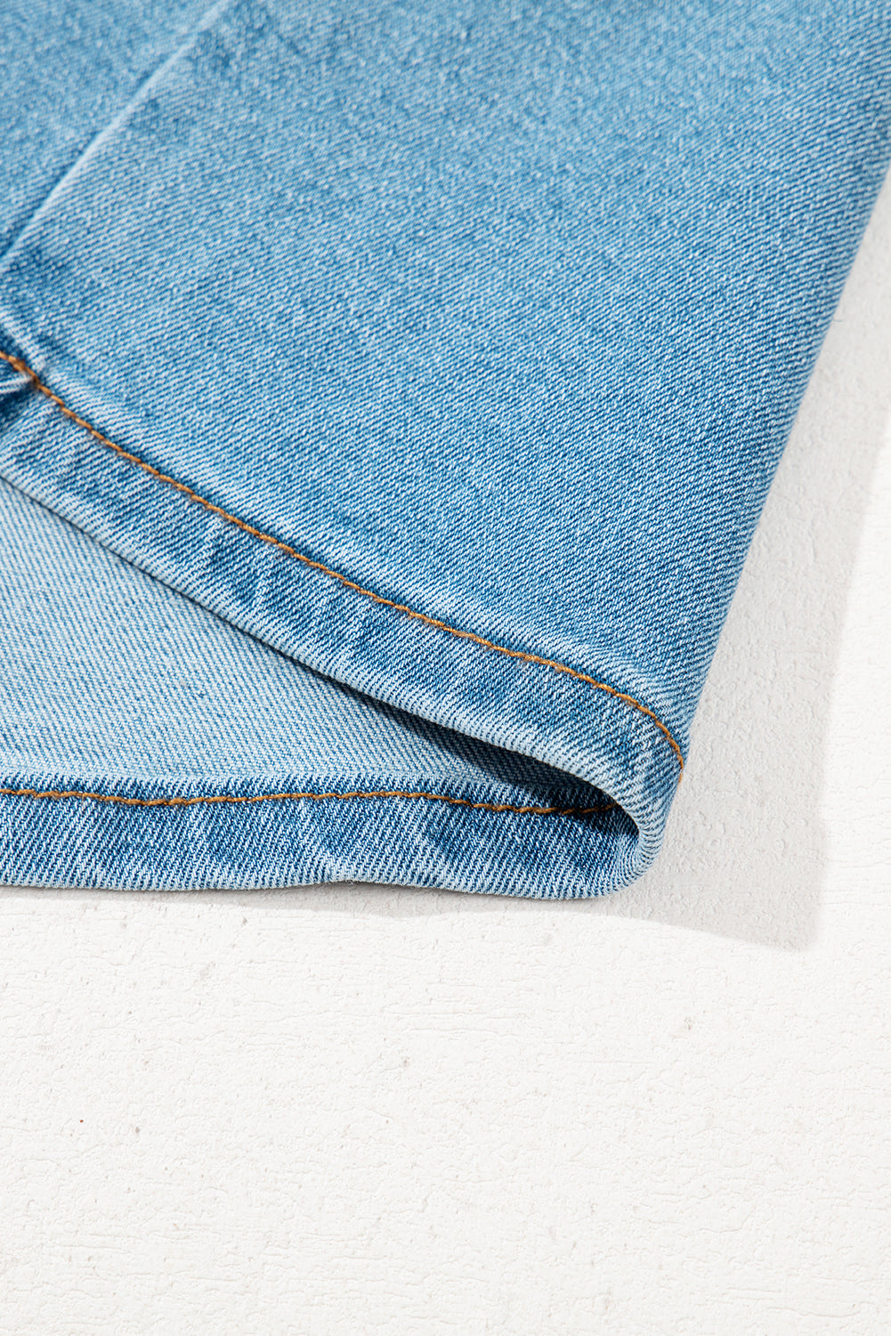 Dusk Blue Acid Wash Bowknot Details High Waist Denim Skirt 🇨🇳