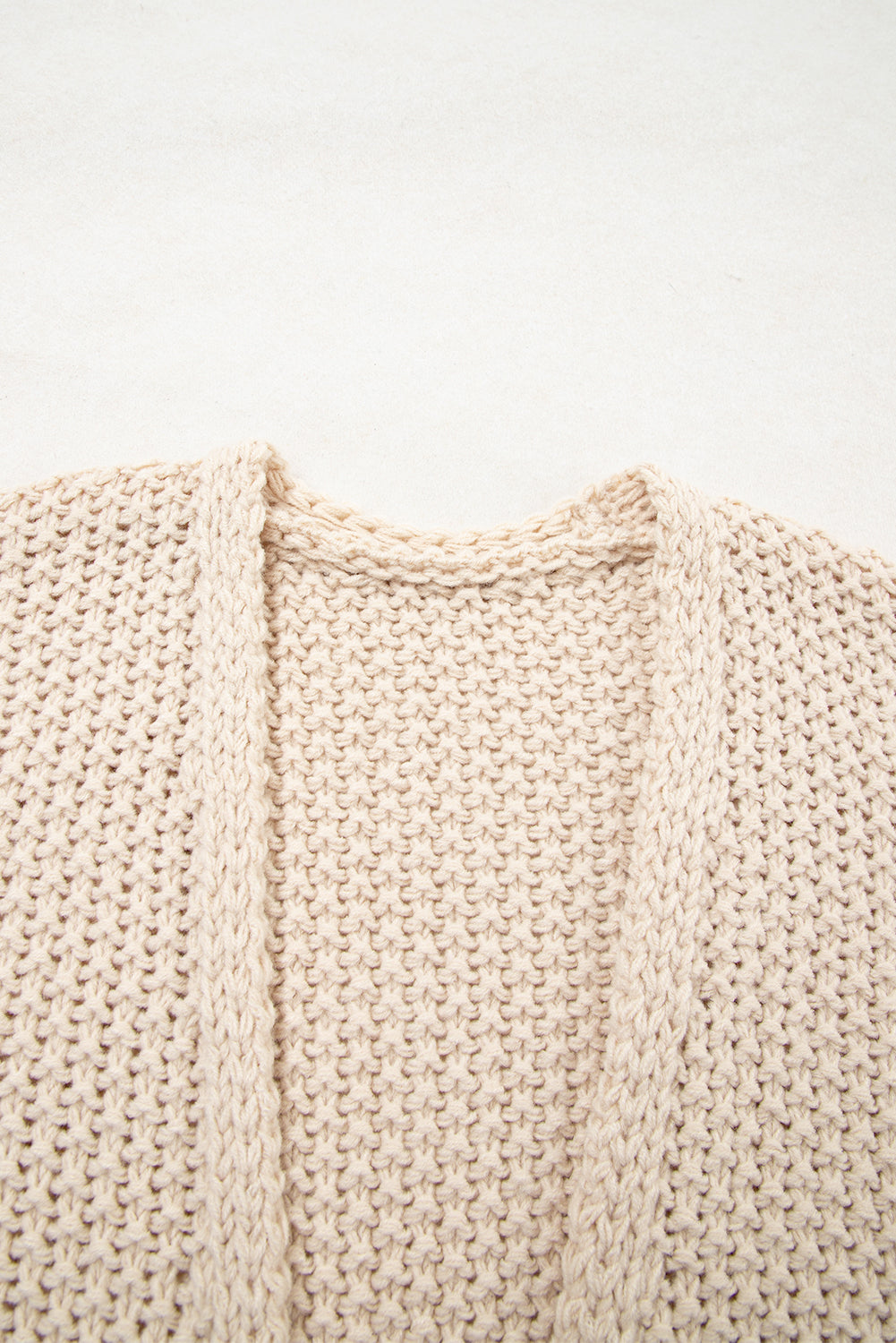 Parchment Color Block Crochet Open Front Plus Size Cardigan 🇺🇸