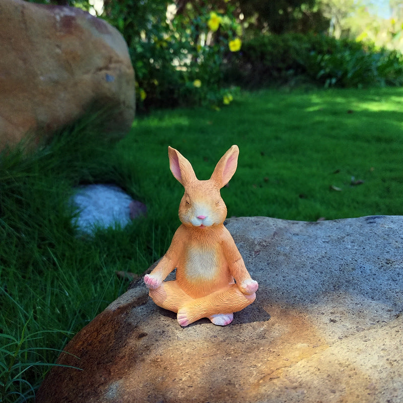 Creative Meditation Bunny Garden Courtyard Decoration Ornaments 🇨🇳