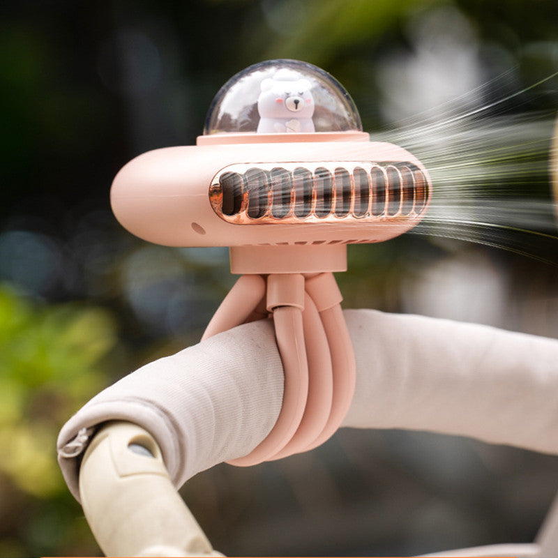 CYKE Space Capsule Stroller Fan Strong Wind Hand-held Electric Fan Usb Outdoor Portable Octopus Fan 🇨🇳