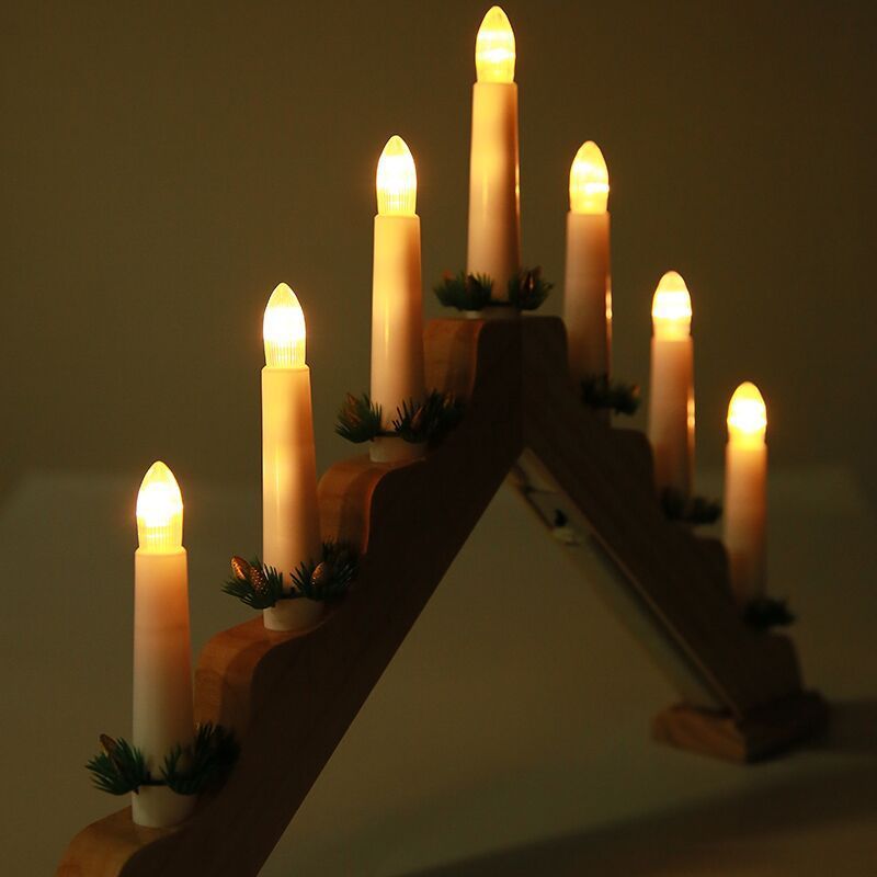 Christmas Window Decorations Wooden Candlesticks 🇨🇳
