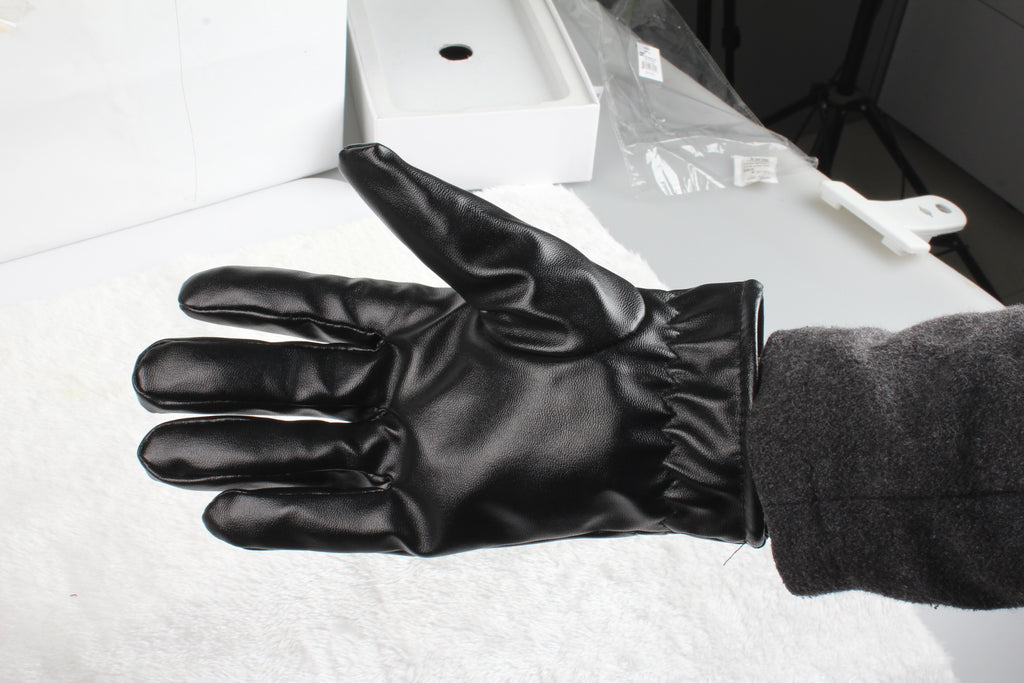 1Pair Unisex Black Leather Winter Warm Windproof High Quality Soft Gloves 🇨🇳