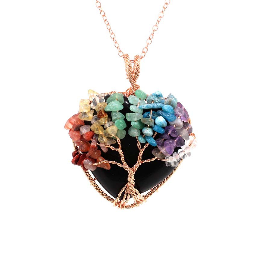 Crystal Heart-shaped Colorful Gravel Handmade Winding Pendant 🇨🇳