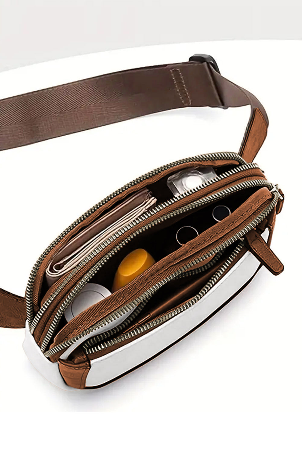 White Adjustable Strap Mini PU Leather Crossbody Bag 🇨🇳