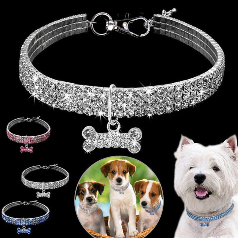 Bling Rhinestone Dog Collar Crystal Puppy Chihuahua Pet Dog Collars Leash For Small Medium Dogs Cats 🇨🇳