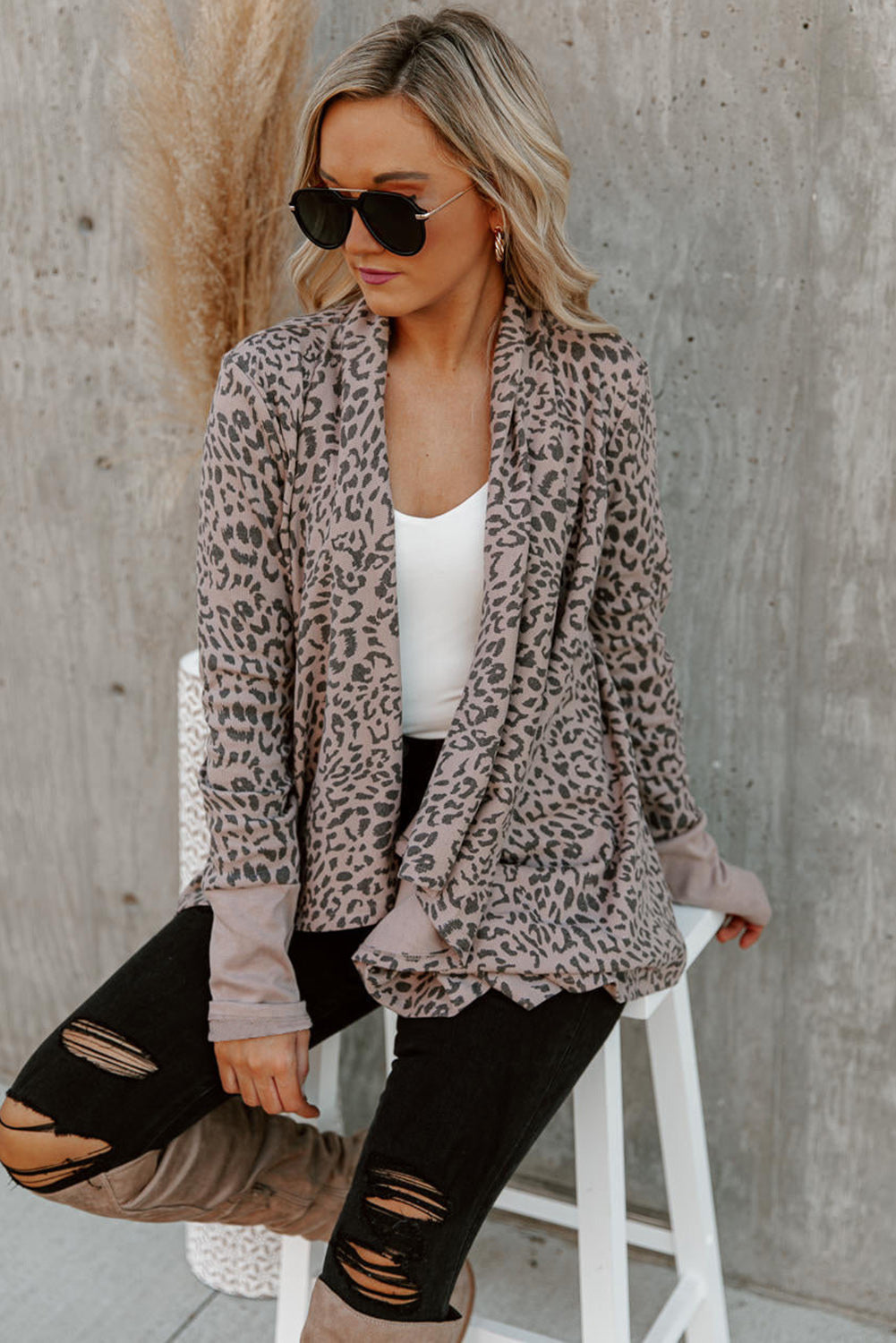 Leopard Open Front Cardigan 🇺🇸