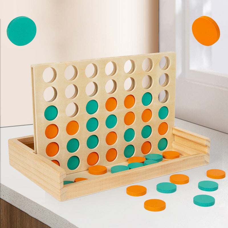 Wooden Puzzle Early Education Thinking Logic Training Desktop Parent-child Interactive Game Quarto Toys 🇨🇳