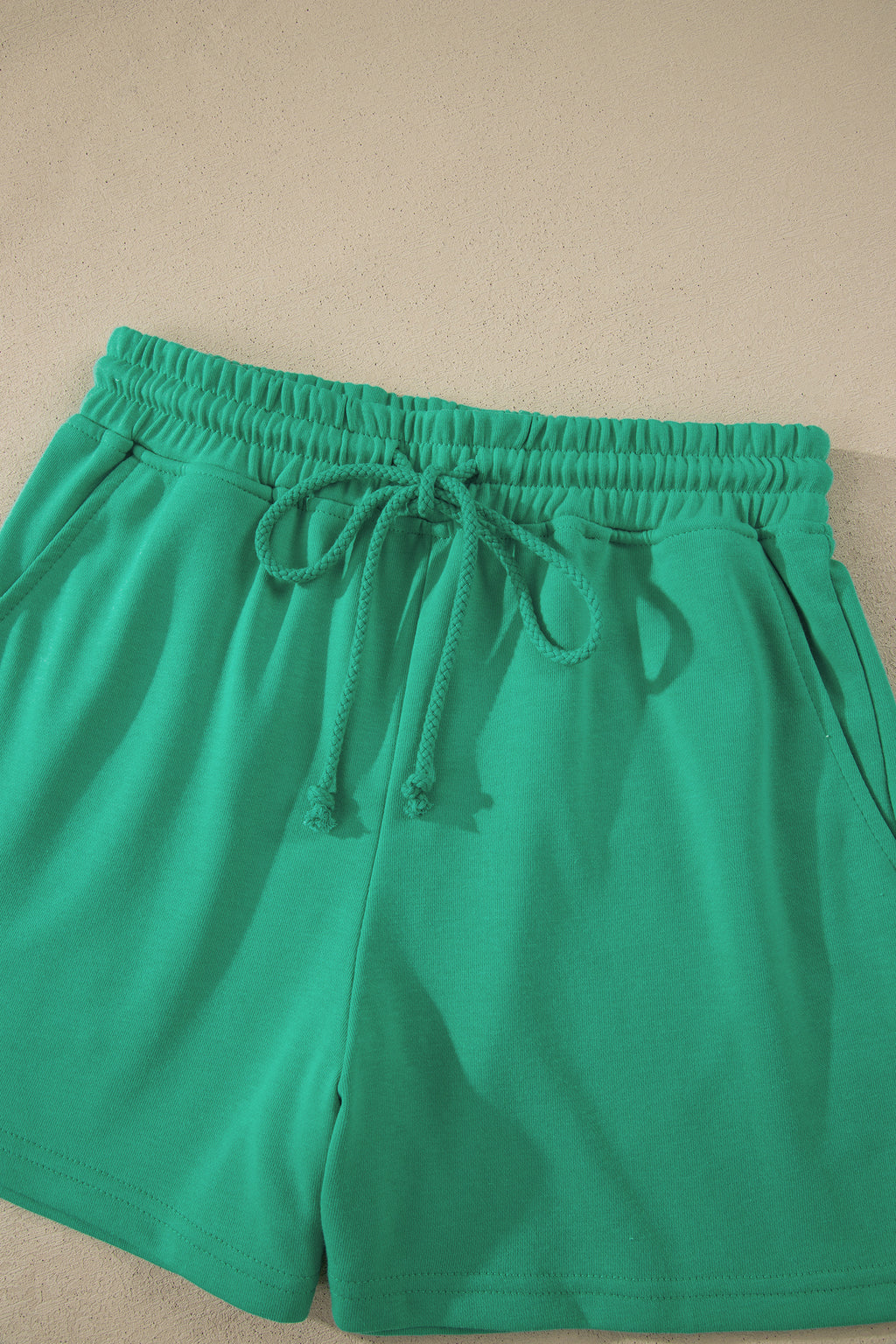 Sea Green Solid Color Loose Tee Drawstring Shorts 2pcs Outfit 🇺🇸