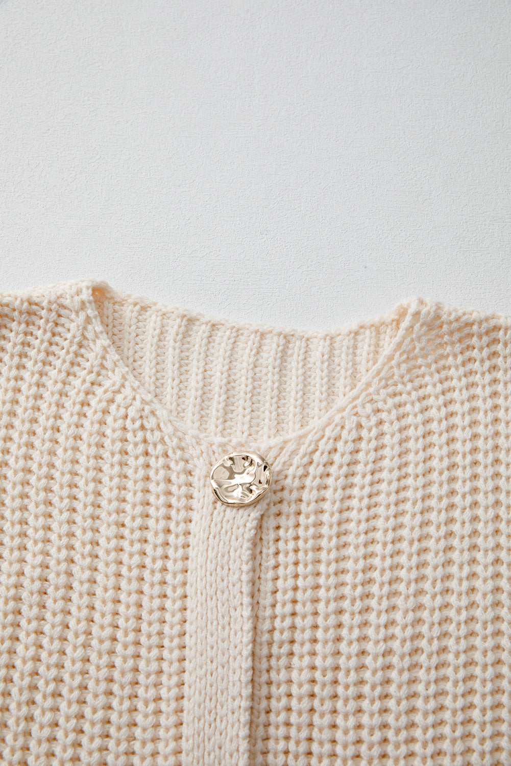 White Solid Textured Knit Side Pockets Buttoned Sweater Vest 🇺🇸