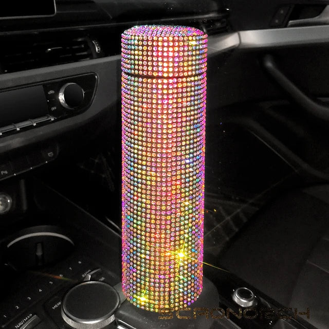 Bling Rhinestone Thermos Insulated Double Wall Stainless Steel Water Bottle 🇨🇳