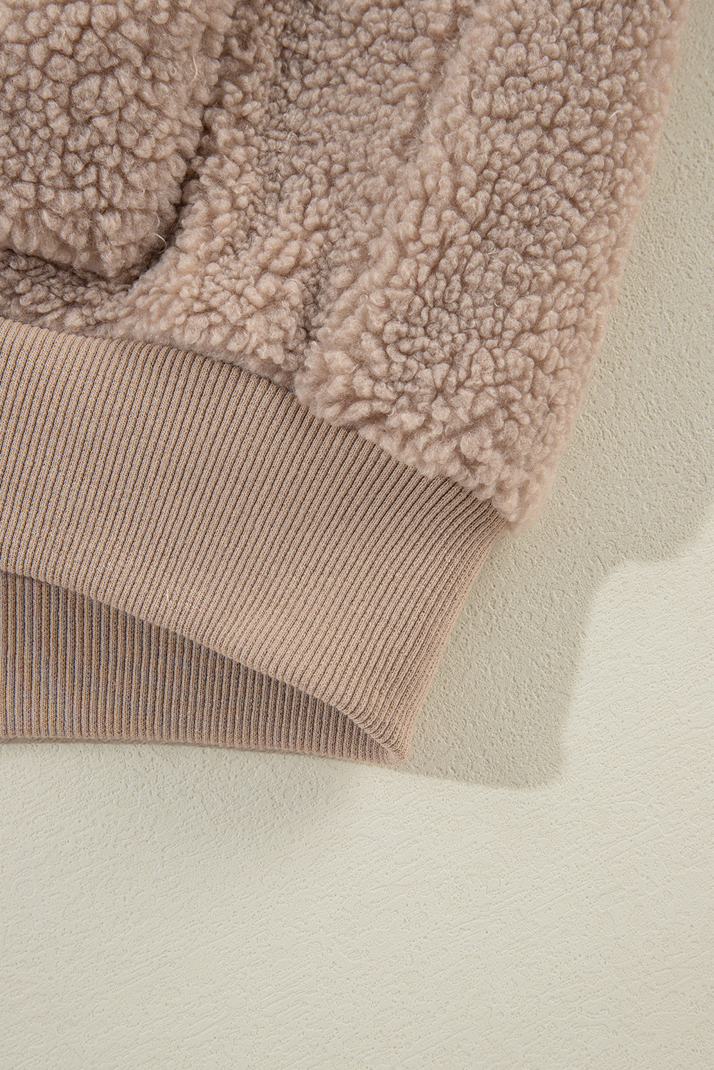 Light French Beige Zipper Pocketed Winter Fuzzy Jacket 🇺🇸