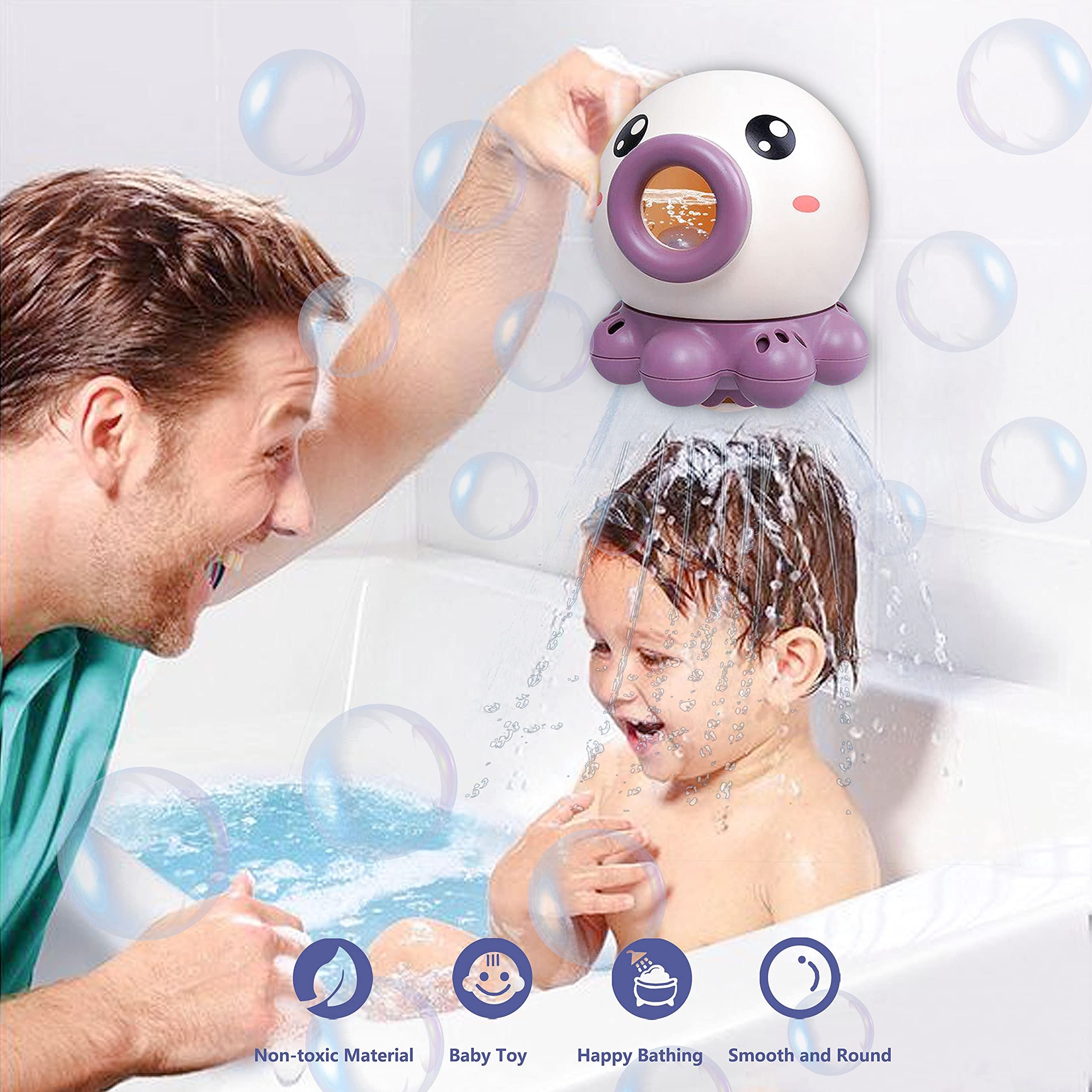 Octopus Fountain Bath Toy Water Jet Rotating Shower Bathroom Toy Summer Water Toys Sprinkler Beach Toys Kids Water Toys 🇨🇳