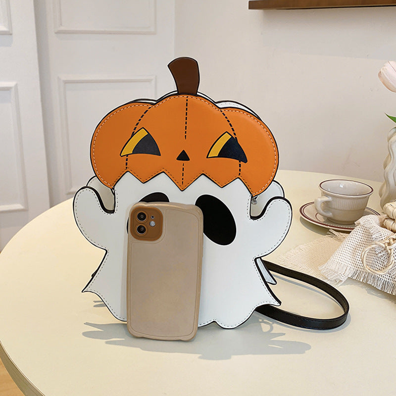 Halloween Shouder Bags Creative 3D Cartoon Pumpkin Ghost Design Cute Bags Women Cell Phone Purses Novelty Personalized Candy Crossbody Bags 🇨🇳