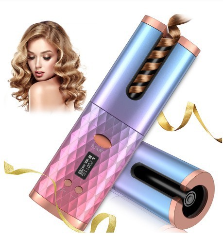 Rechargeable Automatic Hair Curler Women Portable Hair Curling Iron LCD Display Ceramic Curly Rotating Curling Wave Styer 🇨🇳