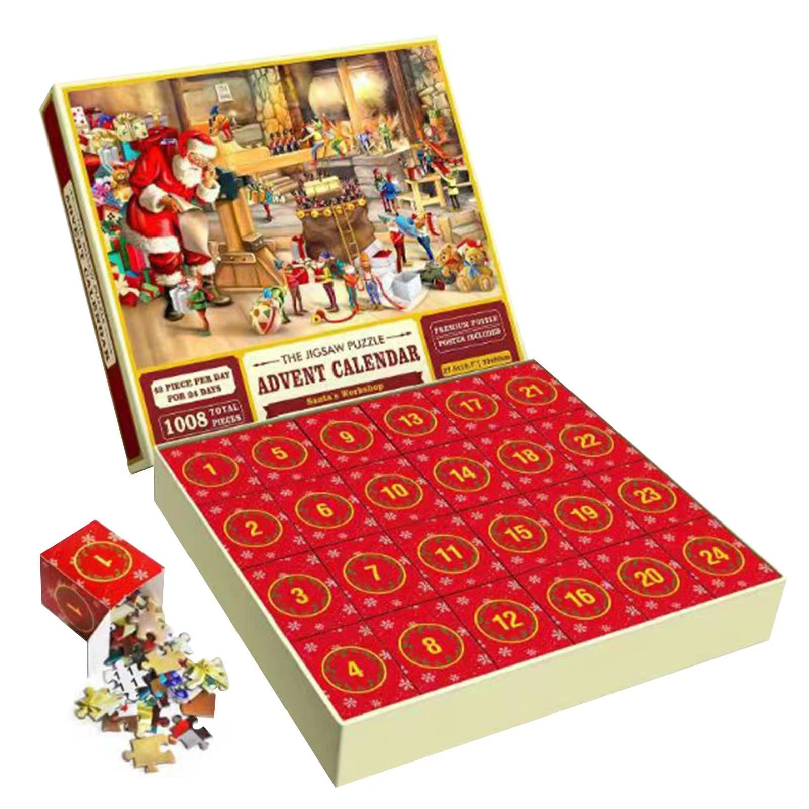 24 Grid Christmas Advent Calendar 1008 Pieces Christmas Puzzle 🇨🇳