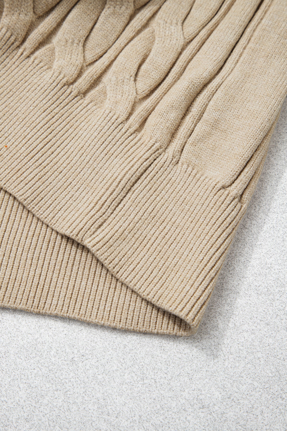 Parchment Oversized Cable Knit Long Sleeve Round Neck Tunic Length Plus Size Sweater 🇺🇸