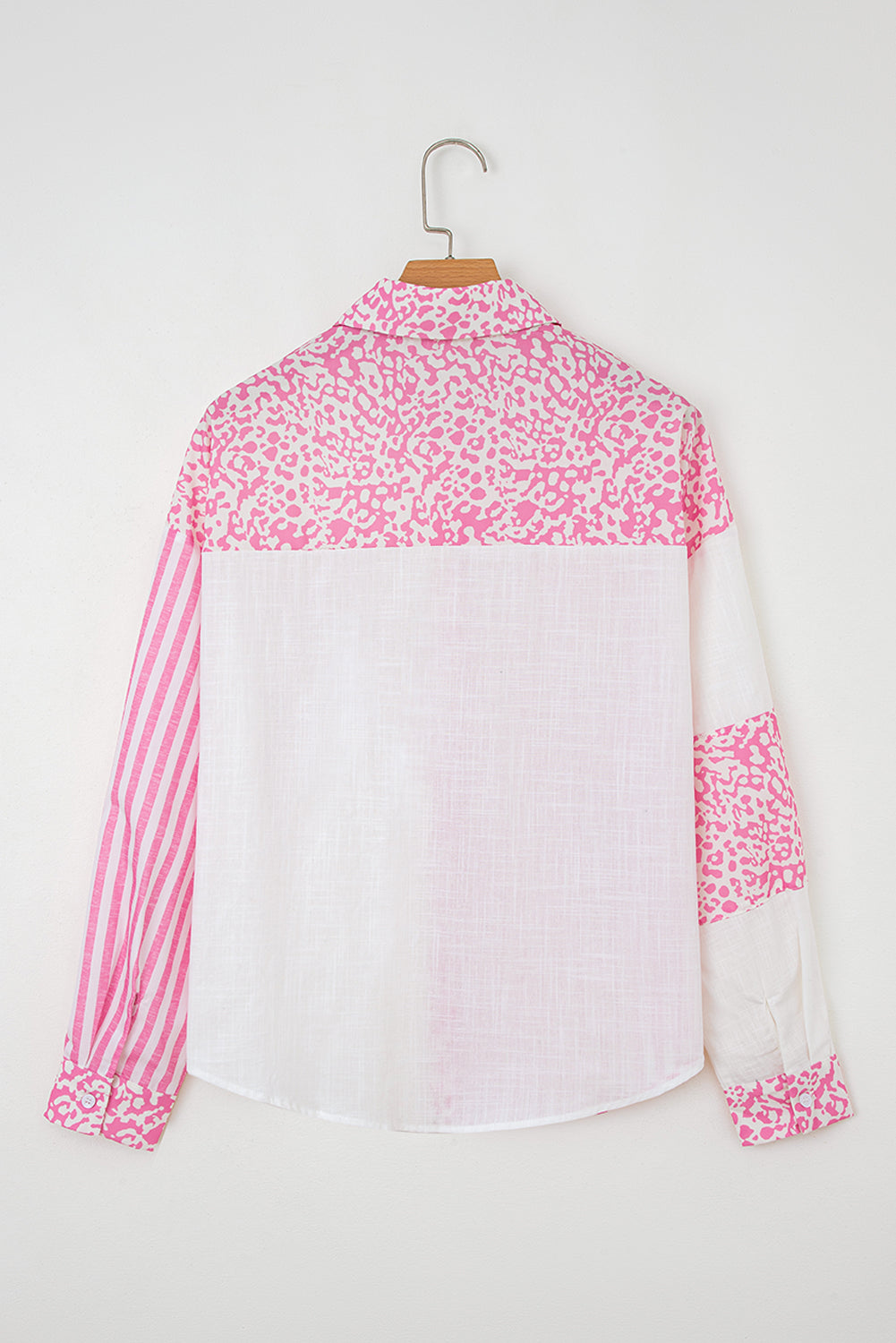 Pink Leopard Striped Western Casual Shirt 🇺🇸